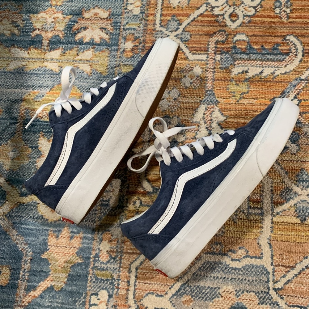 Vans Old Skool Blue Suede Sneakers - Picture 2 of 9